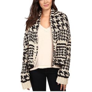 Free People houndstooth knitted cardigan